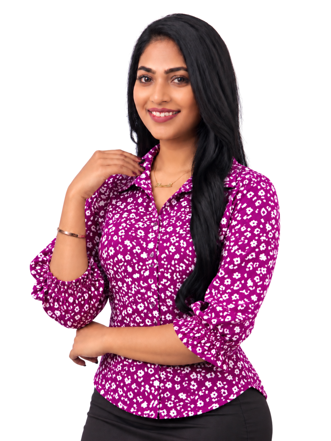 The Berry Petals Blouse - Ladies Office Blouse, Sri Lanka (view 5)